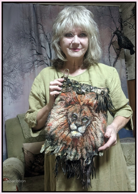 НЕбисерная лавка чудес: Сумка валяная Лев