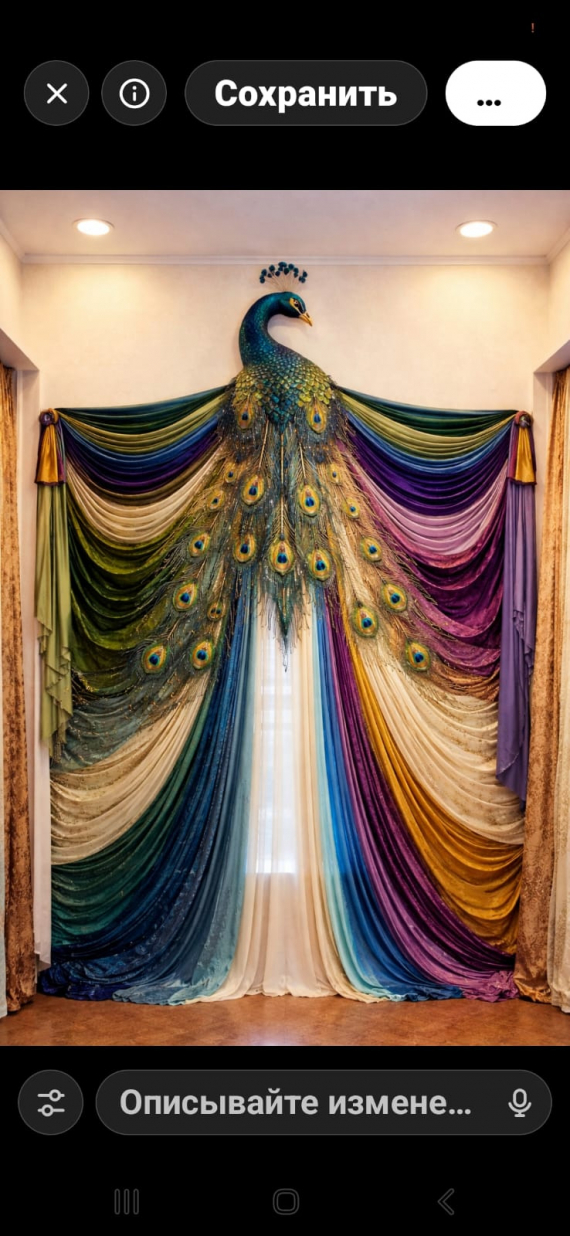 НЕбисерная лавка чудес: Интерьерный павлин, войлок.