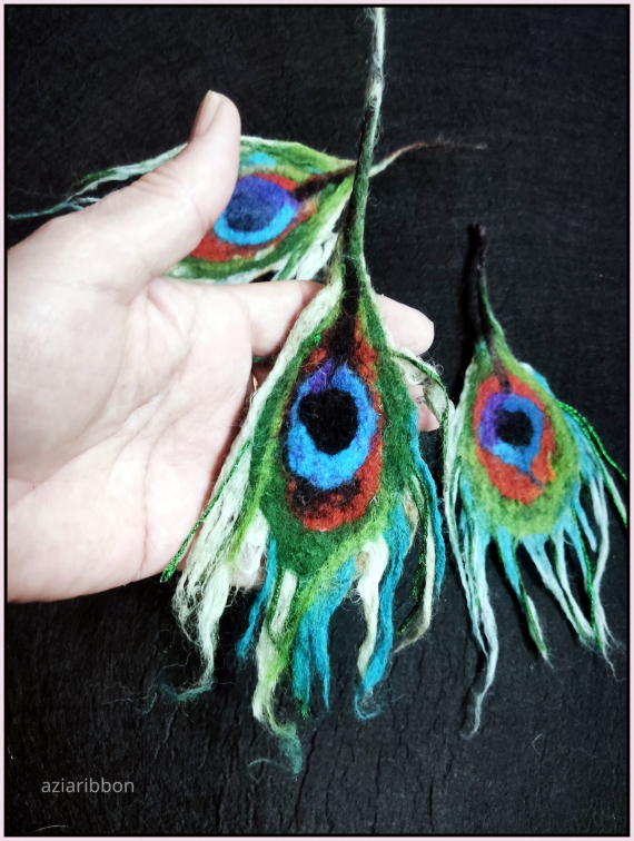 НЕбисерная лавка чудес: Интерьерный павлин, войлок.