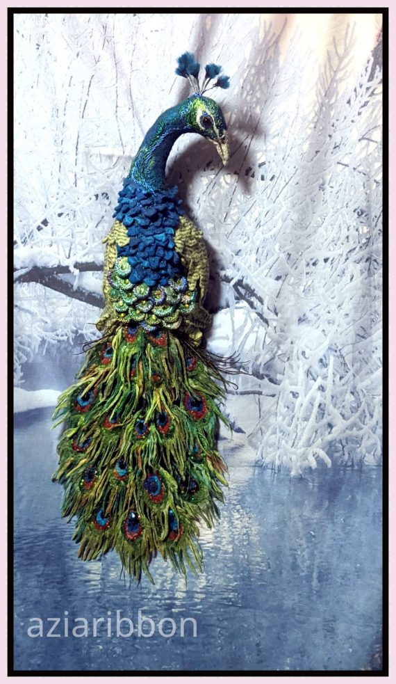 НЕбисерная лавка чудес: Интерьерный павлин, войлок.