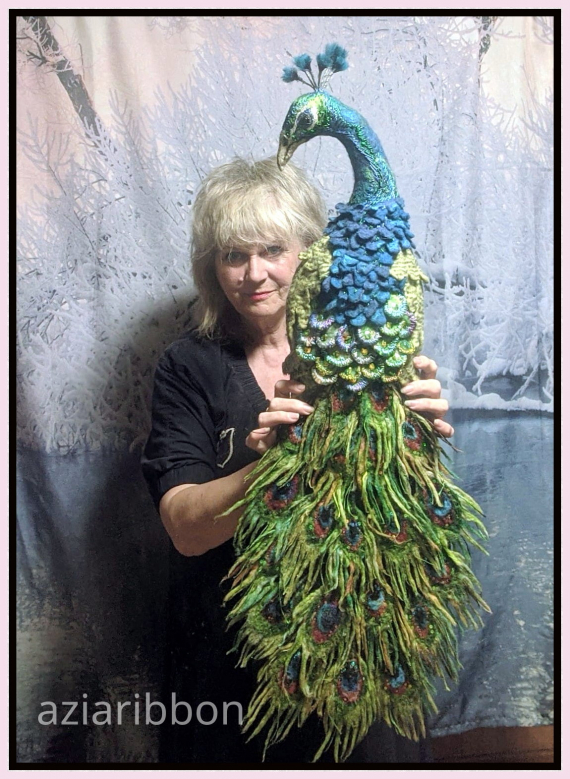 НЕбисерная лавка чудес: Интерьерный павлин, войлок.