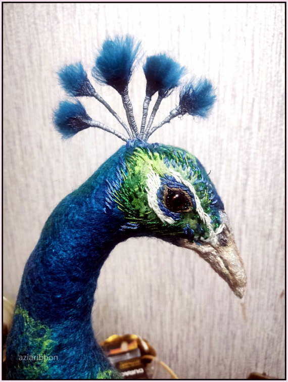 НЕбисерная лавка чудес: Интерьерный павлин, войлок.