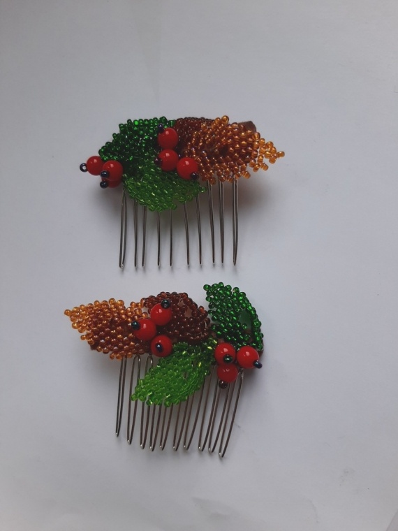 Осенняя мелодия - 2020: 10. Гребешки для волос Краски осени