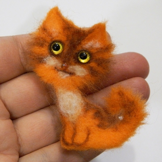 НЕбисерная лавка чудес: Рыжий котенок (сухое валяние)