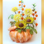 Георгины в "осенней вазе" - очень долгая история.