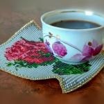 Салфетка тканая "Роза"