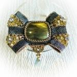 брошь бант с лабрадором