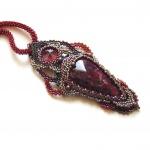 В бордовой гамме (подарочный кулон и заказные серьги + браслет)