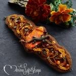 Браслет "Волшебная осень" и брошь "Зонтик"