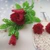 Beaded flower brooch