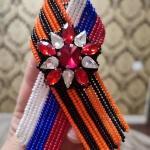 Георгиевская лента с Российским флагом