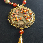 Кулон "Золотая осень"с сердоликом.