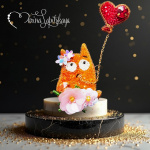 Парная брошь "Коты. Весна. Любовь"