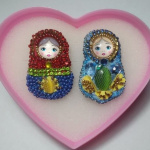 брошки матрёшки "Волгоградка" и "Волжаночка"