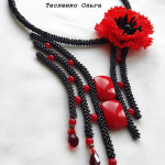 Колье "Цветущий мак"