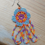 Серьги "Летний каскад" (уичольские)