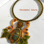 Колье "Осеннее танго " яшмой